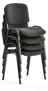 AJ Produkty Konferenční židle NELSON, bal. 4 ks, šedý potah, černá