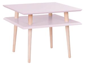 Ragaba Konferenční stolek Verkel, 55x55x45 cm, růžová/přírodní