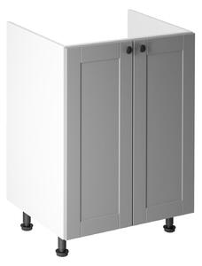 Dvoudveřová dřezová skříňka LUMEA - šířka 60 cm, šedá / bílá