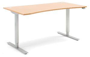 AJ Produkty Výškově nastavitelný stůl FLEXUS, vykrojený, 1600x800 mm, buk