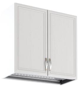 Horní kuchyňská skříňka s odkapávačem SILVARA - šířka 80 cm, borovice andersen / bílá