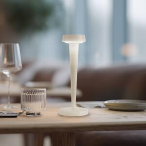 Lucande LED svícen Lea, váza, béžová, 28 cm, stmívatelný, Krémová / jantar, Obývací pokoj / jídelna, kov, Moderní