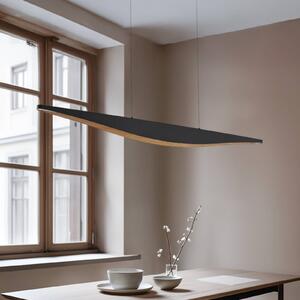 Lucande LED závěsné světlo Clavit, černé, 140 cm, stmívatelné, stmívatelný, Černá, Obývací pokoj / jídelna, kov, Moderní
