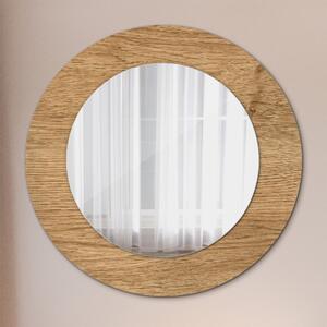 Kulaté dekorační zrcadlo Textura dřeva