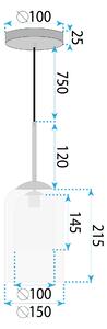 Toolight Závěsné skleněné LED osvětlení D12 APP1704-1PC jantarová 6