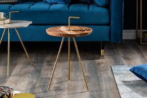 Příruční stolek CLEVO 36 cm - přírodní, zlatá