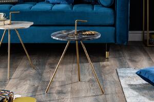 Příruční stolek CLEVO 36 cm - šedá, zlatá