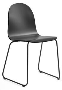 AJ Produkty Židle GANDER, ližinová podnož, lakovaná skořepina, černá