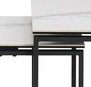 Actona Set 3 bílo-černých odkládacích stolků Angel, 50x50x55 cm
