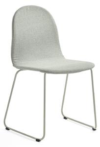 AJ Produkty Židle GANDER, ližinová podnož, polstrovaná, zelenošedá