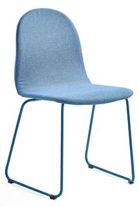 AJ Produkty Židle GANDER, ližinová podnož, polstrovaná, modrá