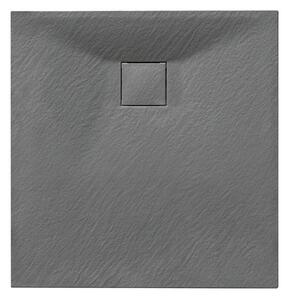 BPS-koupelny Čtvercový sprchový kout HYD-SK30B 90x90 černá/transparent + vanička HYD-SSV-RIKO šedá
