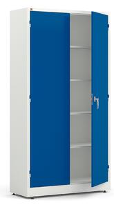 AJ Produkty Kovová skříň STYLE, 1900x1000x400 mm, bílá, modré dveře