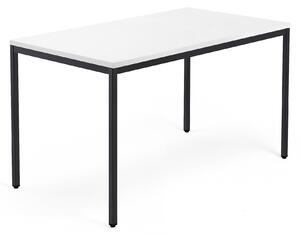 AJ Produkty Psací stůl QBUS, 4 nohy, 1400x800 mm, černý rám, bílá