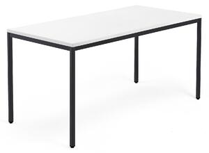 AJ Produkty Jednací stůl QBUS, 4 nohy, 1600x800 mm, černý rám, bílá