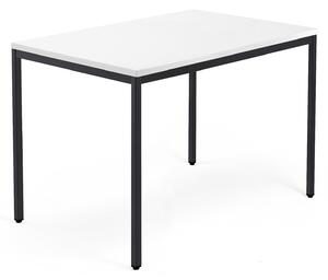 AJ Produkty Psací stůl QBUS, 4 nohy, 1200x800 mm, černý rám, bílá