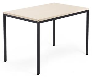 AJ Produkty Psací stůl MODULUS, 4 nohy, 1200x800 mm, černý rám, bříza