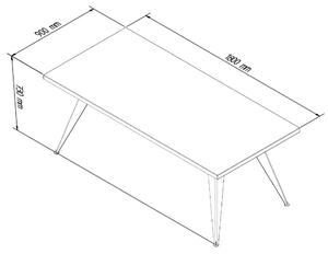 Wuders Jídelní stůl Buffalo Velikost: 1400 x 900 mm, Okraj desky: Rovný, Odstín kovu: Bílý matný práškový lak - 9016 MAT 1400 x 900 mm