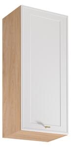 Vysoká horní kuchyňská skříňka SALERNO - šířka 45 cm, dub / bílá