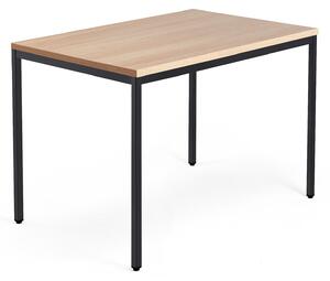 AJ Produkty Psací stůl QBUS, 4 nohy, 1200x800 mm, černý rám, dub