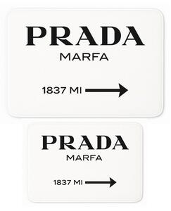 Bílé sametové koupelnové předložky v sadě 2 ks 60x100 cm Prada – Mila Home