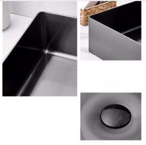 Velazo Nerezové umyvadlo na desku - VE-5035B, 50x35 cm s výpustí Click-Clack, černé