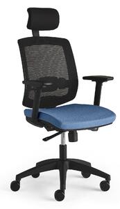 AJ Produkty Kancelářská židle STANLEY, s područkami a opěrkou hlavy, světle modrá