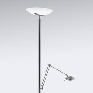 LED stojací lampa Lya, čtecí lampa, nikl-chrom