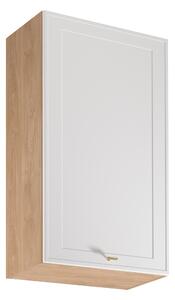 Vysoká horní kuchyňská skříňka SALERNO - šířka 60 cm, dub / bílá