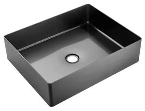 Velazo Nerezové umyvadlo na desku - VE-5035B, 50x35 cm s výpustí Click-Clack, černé