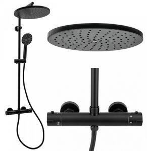 Erga Dubaj, sprchový set s termostatickou baterií a hlavovou sprchou 30 cm, černá matná, ERG-YKA-BP.DUBAJ-THERM-30-BLK