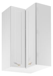 Vysoká horní rohová skříňka SALERNO - 60x60 cm, bílá
