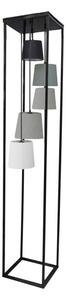 Stojací lampa Levero, 5 stínidel, 180 cm, černo-šedá