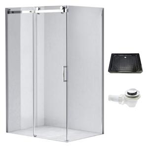 BPS-koupelny Obdélníkový sprchový kout HYD-OK202C 120x90 chrom/transparent + vanička HYD-OSV-SXL04C černá