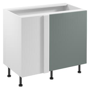 Prodloužená rohová skříňka SALERNO - šířka 100 cm, bílá / zelená