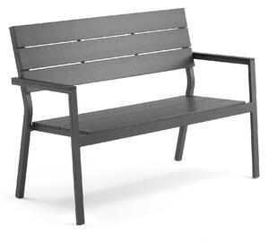 AJ Produkty Parková lavička Optic, umělé dřevo aintwood, černá