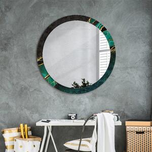 Kulaté zrcadlo tištěný rám Mramorová zelená