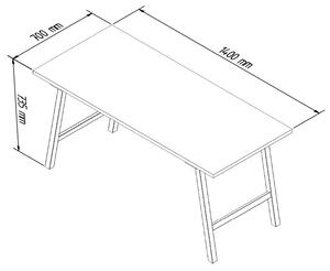 Wuders Pracovní stůl Kengo Velikost: 1400 x 700 mm, Odstín kovu: Černý matný práškový lak - 9005 FS 1400 x 700 mm