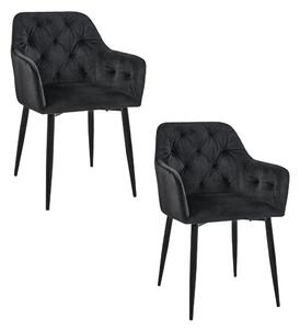 Set 2x jídelní čalouněná židle ZIBURA - černý