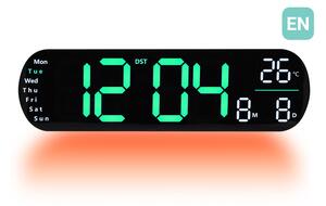 JVD Digitální černé hodiny s LED zelenými číslicemi JVD DH5502.3