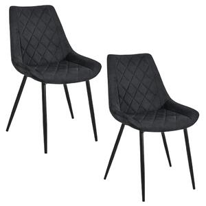 Set 2x čalouněná jídelní židle BOGORA - černý