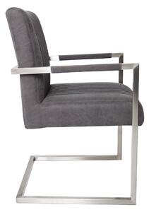 Noble Home Konferenční židle Asteg s loketními opěrkami, nerez, šedá