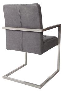 Noble Home Konferenční židle Asteg s loketními opěrkami, nerez, šedá