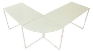 Rohový psací stůl - Big Deal, bílý/bílý