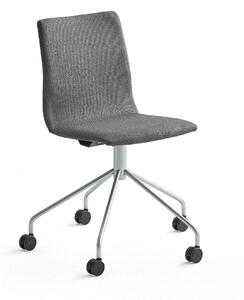 AJ Produkty Konferenční židle OTTAWA, s kolečky, šedá, šedý rám