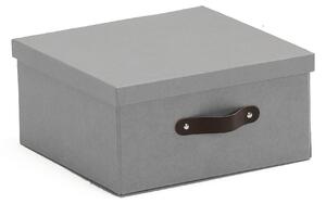 AJ Produkty Úložná krabice TIDY, 155x315x315 mm, šedá s koženými úchytkami