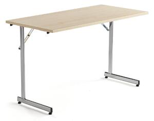 AJ Produkty Skládací stůl CLAIRE, 1200x600 mm, bříza, chrom