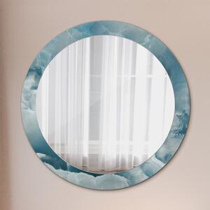 Kulaté zrcadlo rám s potiskem Modrý onyx mramor