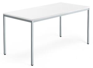 AJ Produkty Psací stůl QBUS, 4 nohy, 1600x800 mm, stříbrný rám, bílá
