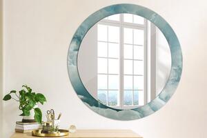 Kulaté zrcadlo rám s potiskem Modrý onyx mramor